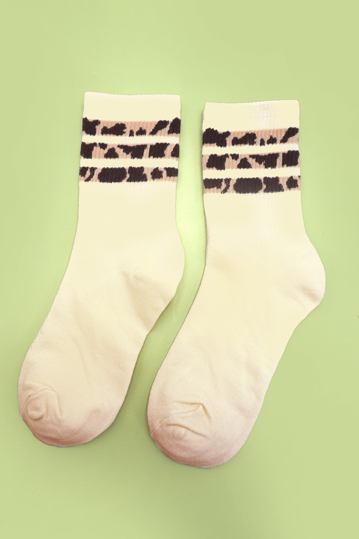 Animal Print Retro Crew Socks - Prim Clothing Company