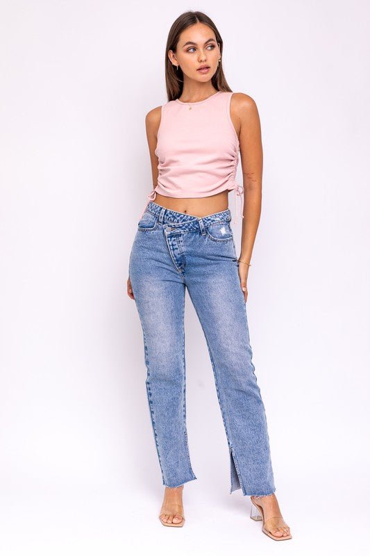 Asymmetrical Boot Cut Jean - Prim Clothing Company