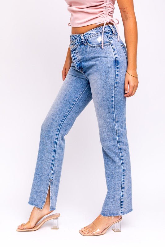 Asymmetrical Boot Cut Jean - Prim Clothing Company