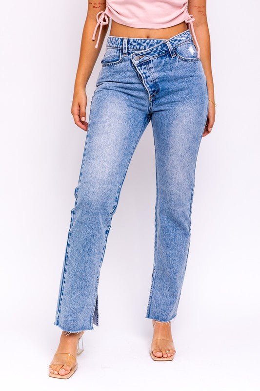 Asymmetrical Boot Cut Jean - Prim Clothing Company