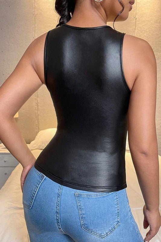 Boss Babe Vegan Leather Tank - Prim Clothing Company