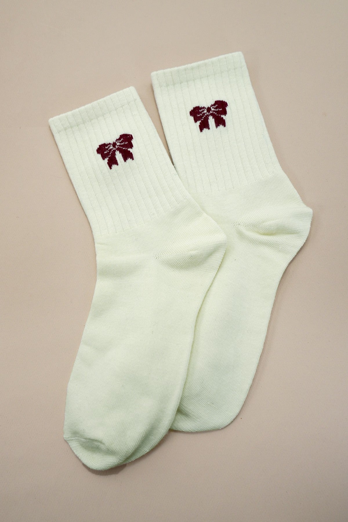 Bow Print Crew Socks - Prim Clothing Company