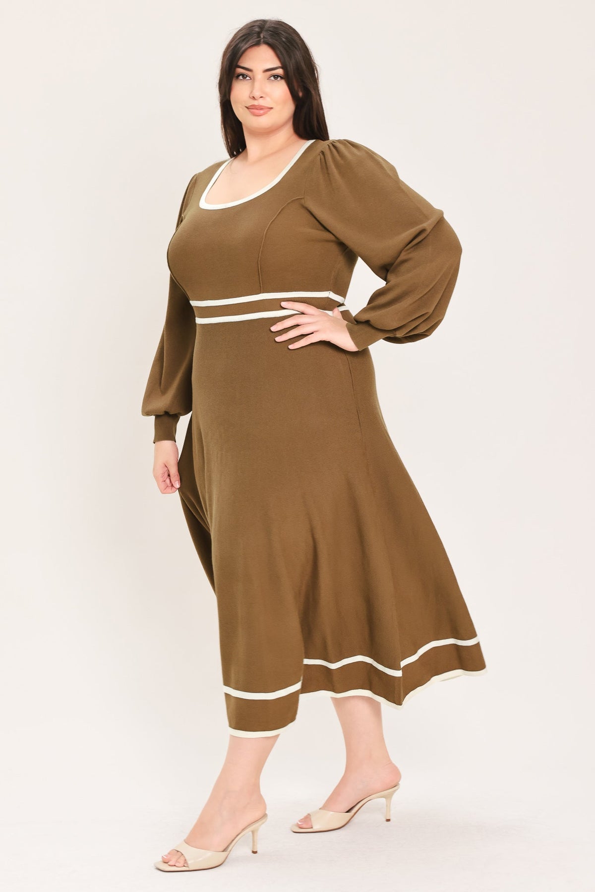 CEDAR LINE ELEGANCE SWEATER MIDI DRESS - Prim Clothing Company