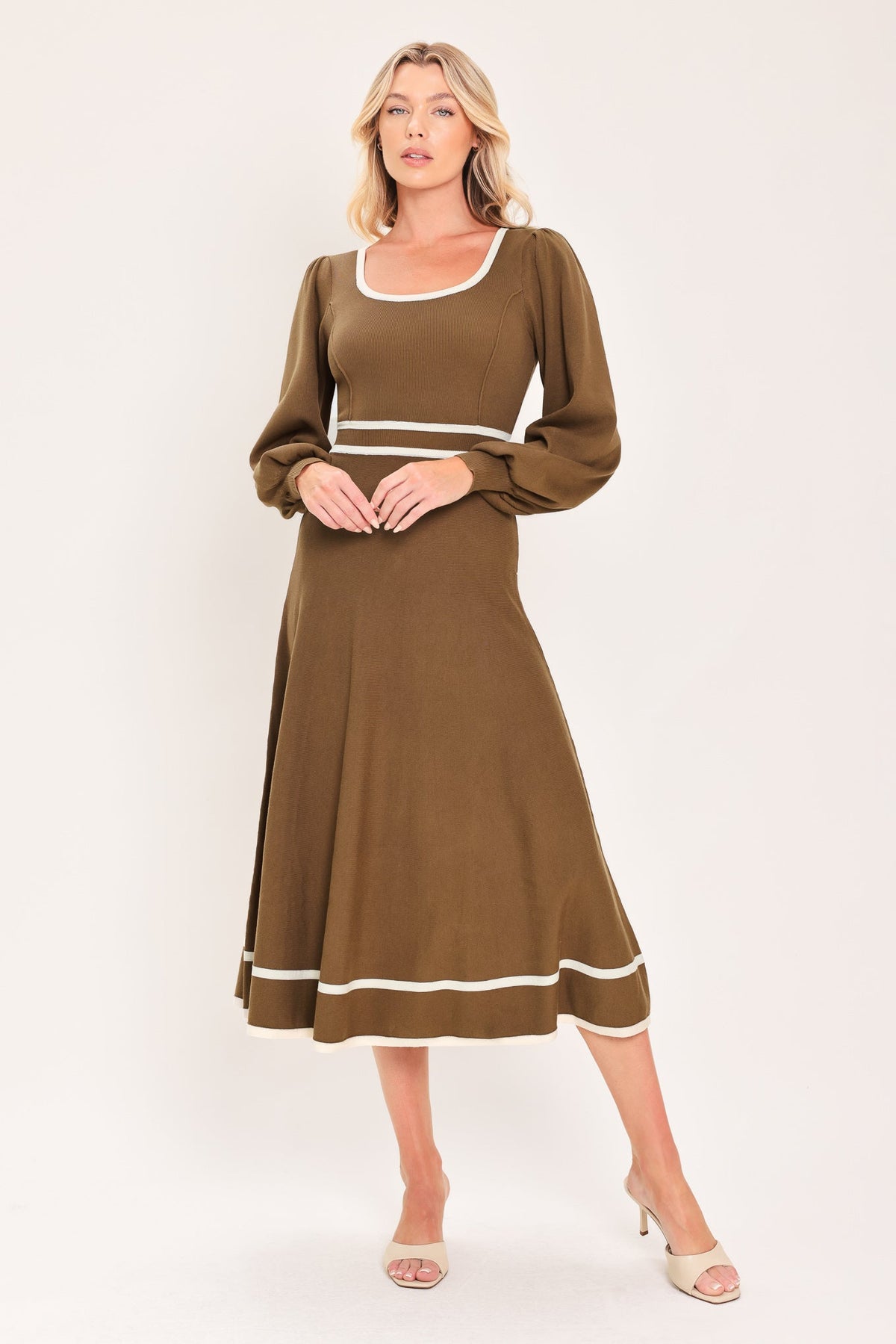 CEDAR LINE ELEGANCE SWEATER MIDI DRESS - Prim Clothing Company