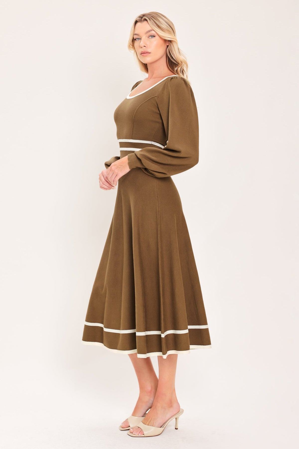 CEDAR LINE ELEGANCE SWEATER MIDI DRESS - Prim Clothing Company