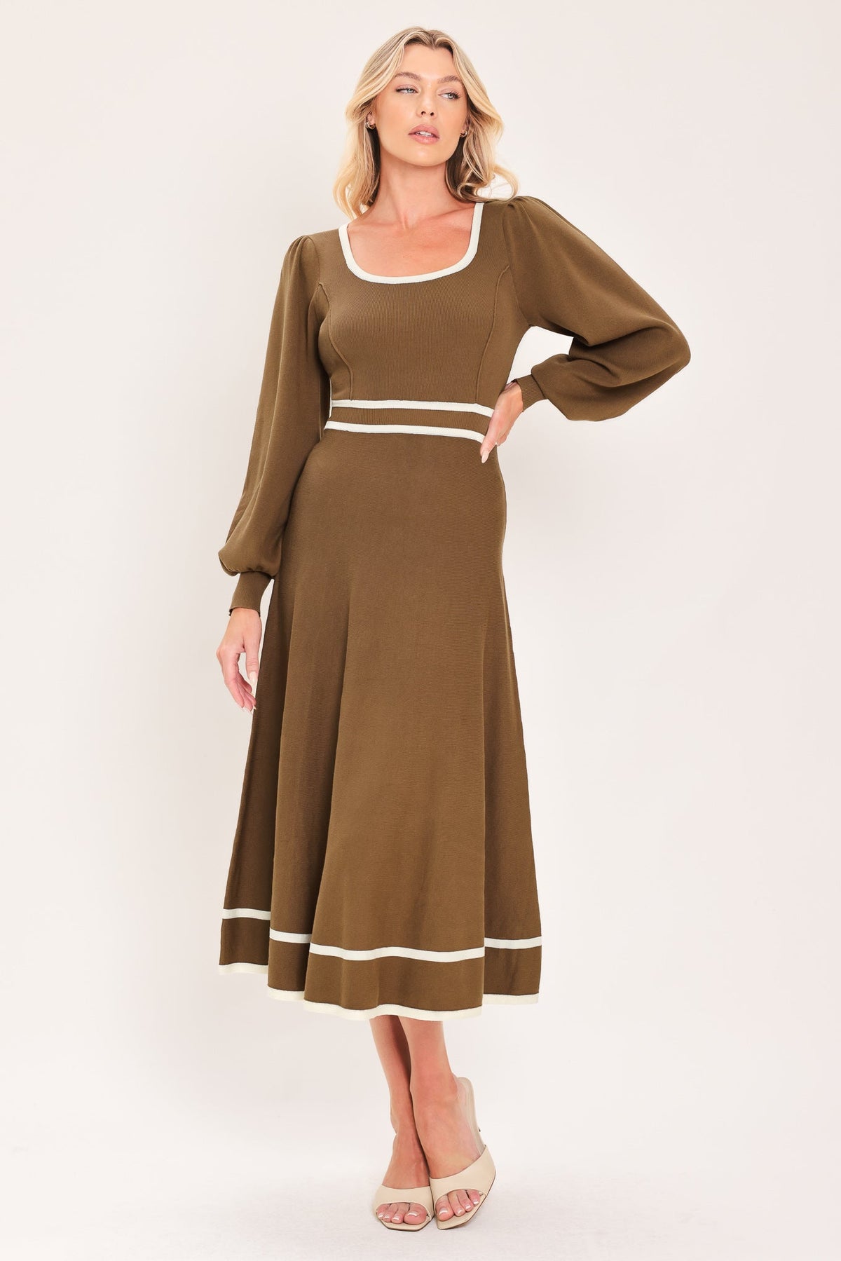 CEDAR LINE ELEGANCE SWEATER MIDI DRESS - Prim Clothing Company