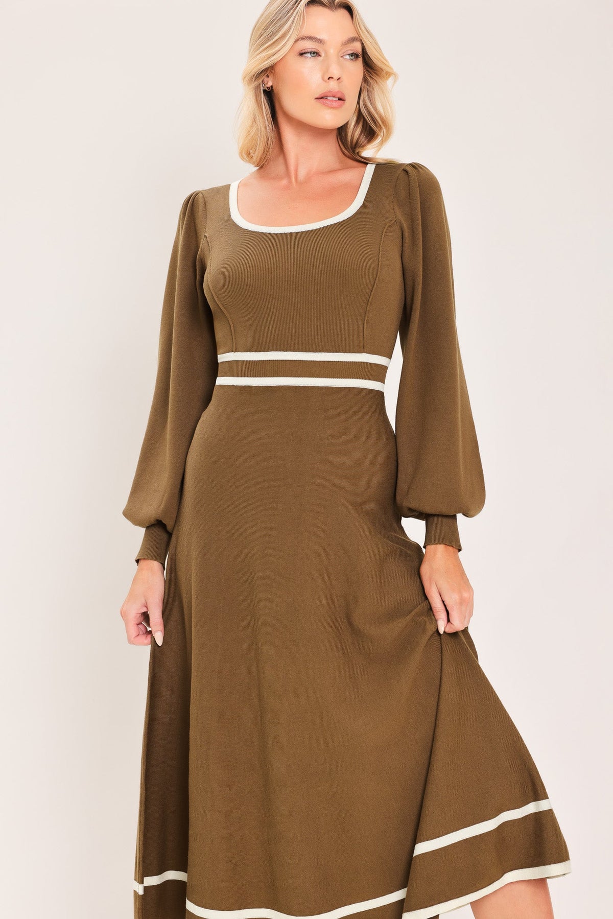 CEDAR LINE ELEGANCE SWEATER MIDI DRESS - Prim Clothing Company
