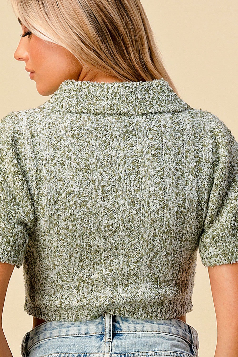 Cozy Collared Sage Sweater - Prim Clothing Company