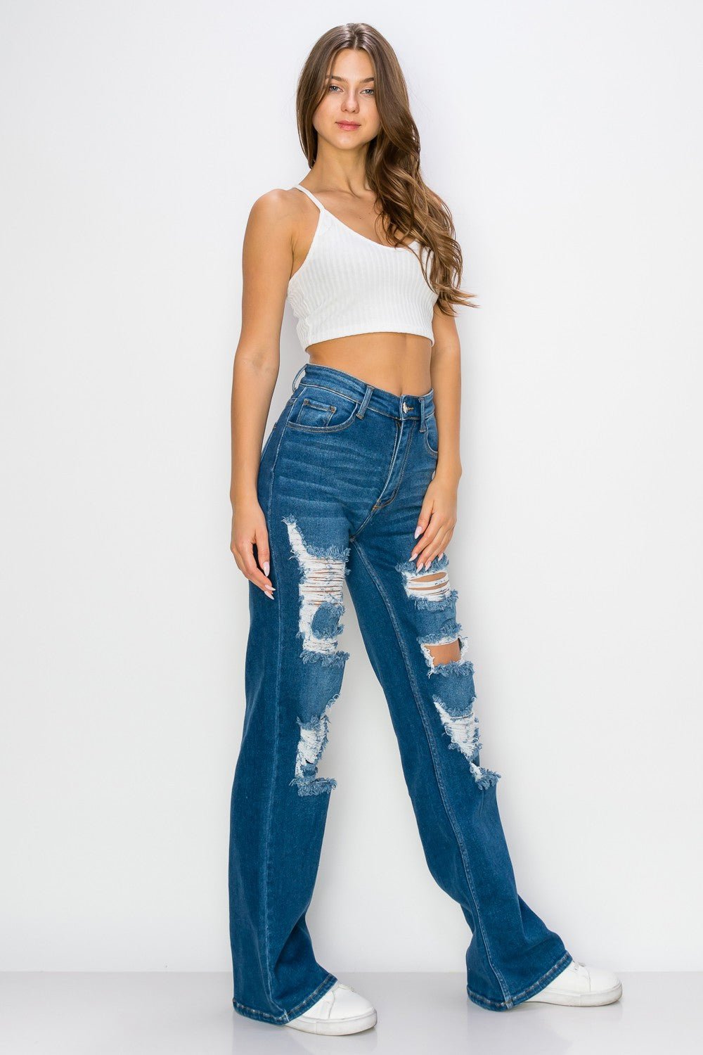 I Love the 90’s Wide Leg Jeans - Prim Clothing Company