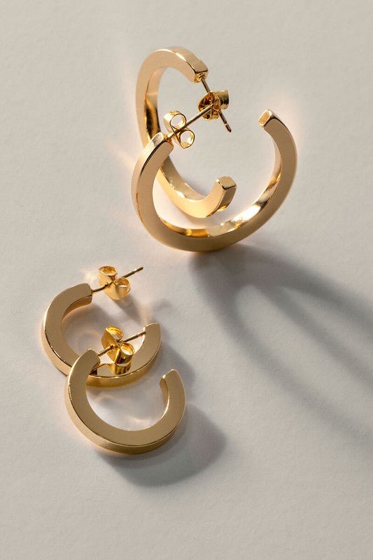 Material Girl Chunky Hoop Earrings - Prim Clothing Company