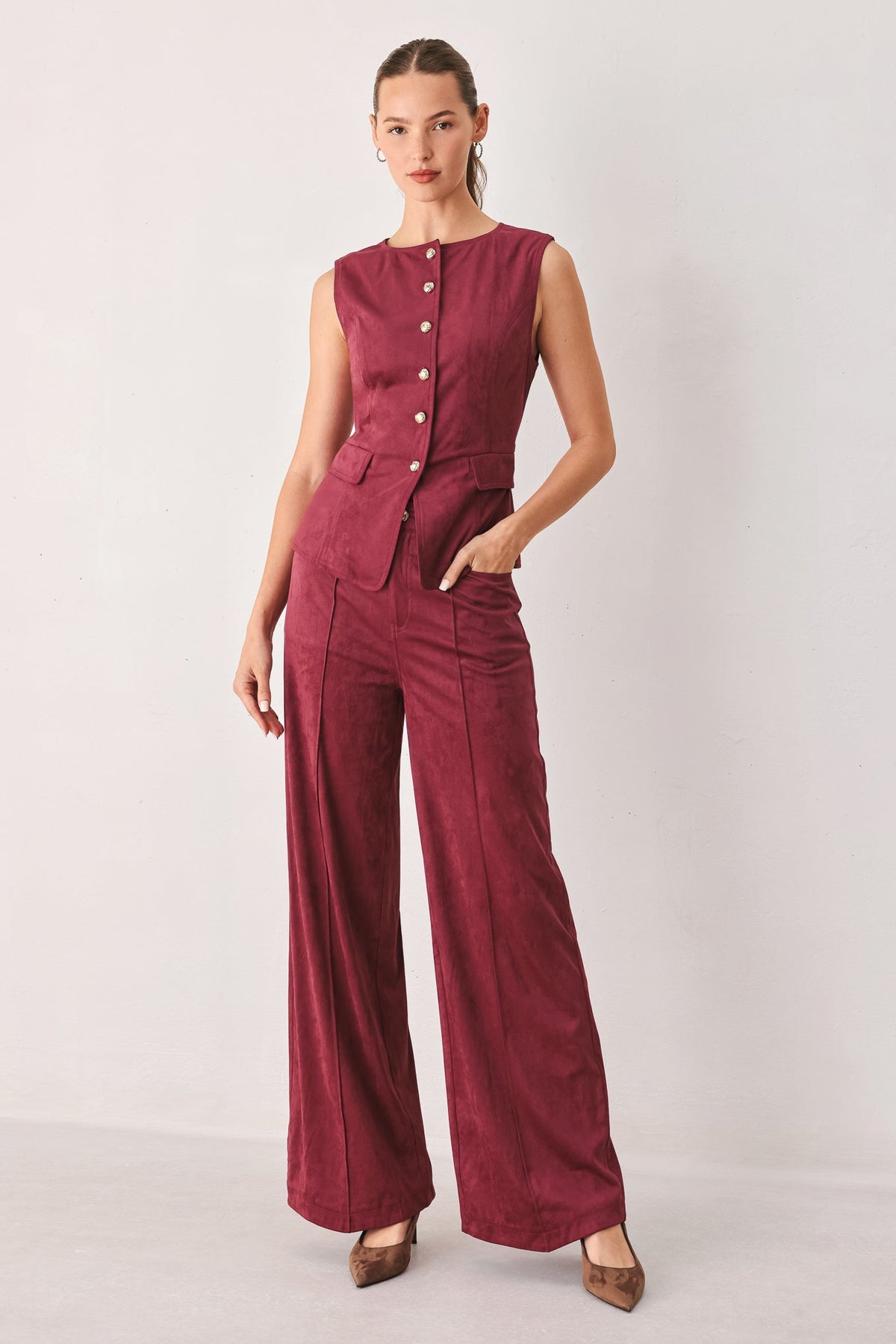 MIDNIGHT MESA STYLE FAUX SUEDE PANTS - Prim Clothing Company