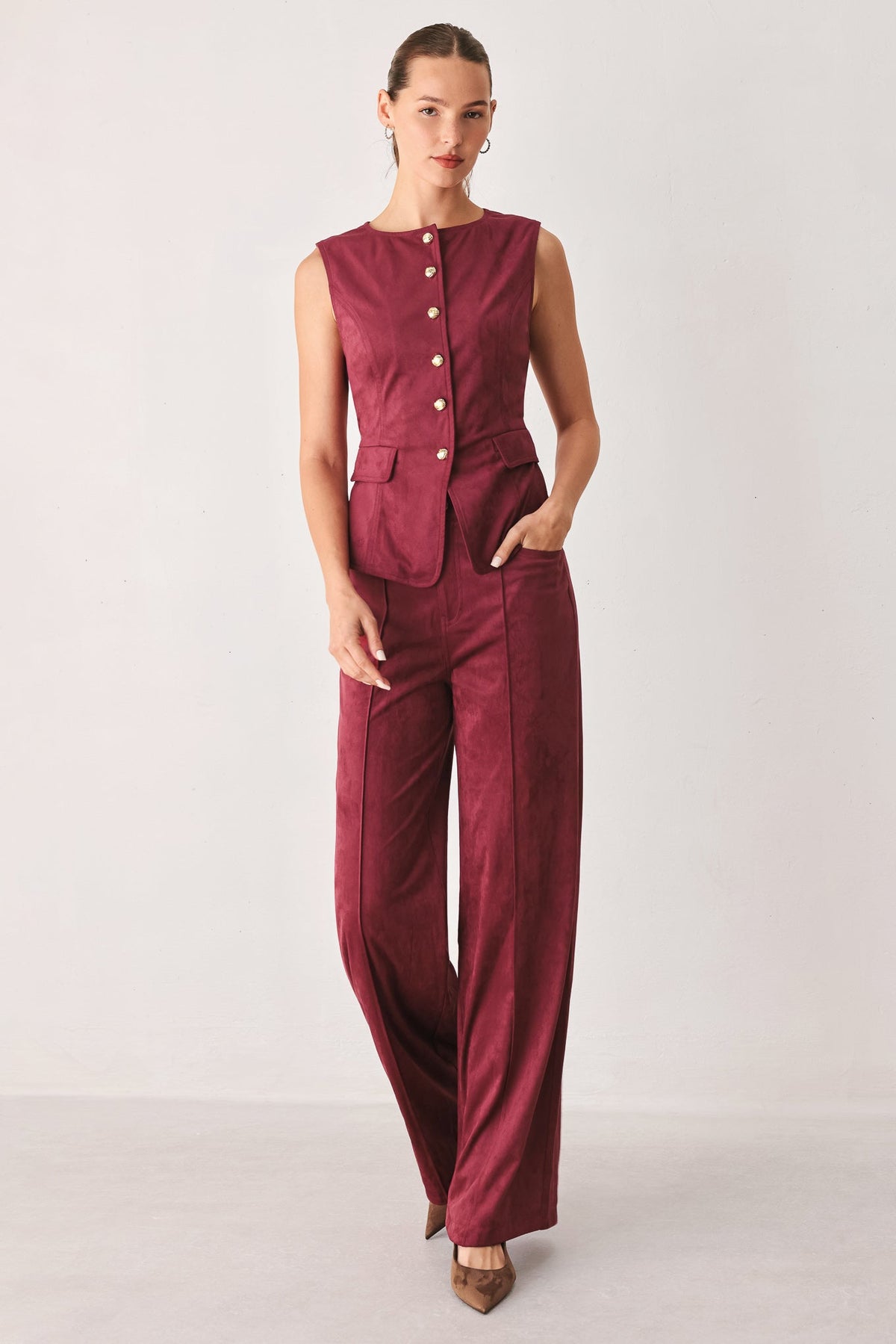 MIDNIGHT MESA STYLE FAUX SUEDE PANTS - Prim Clothing Company