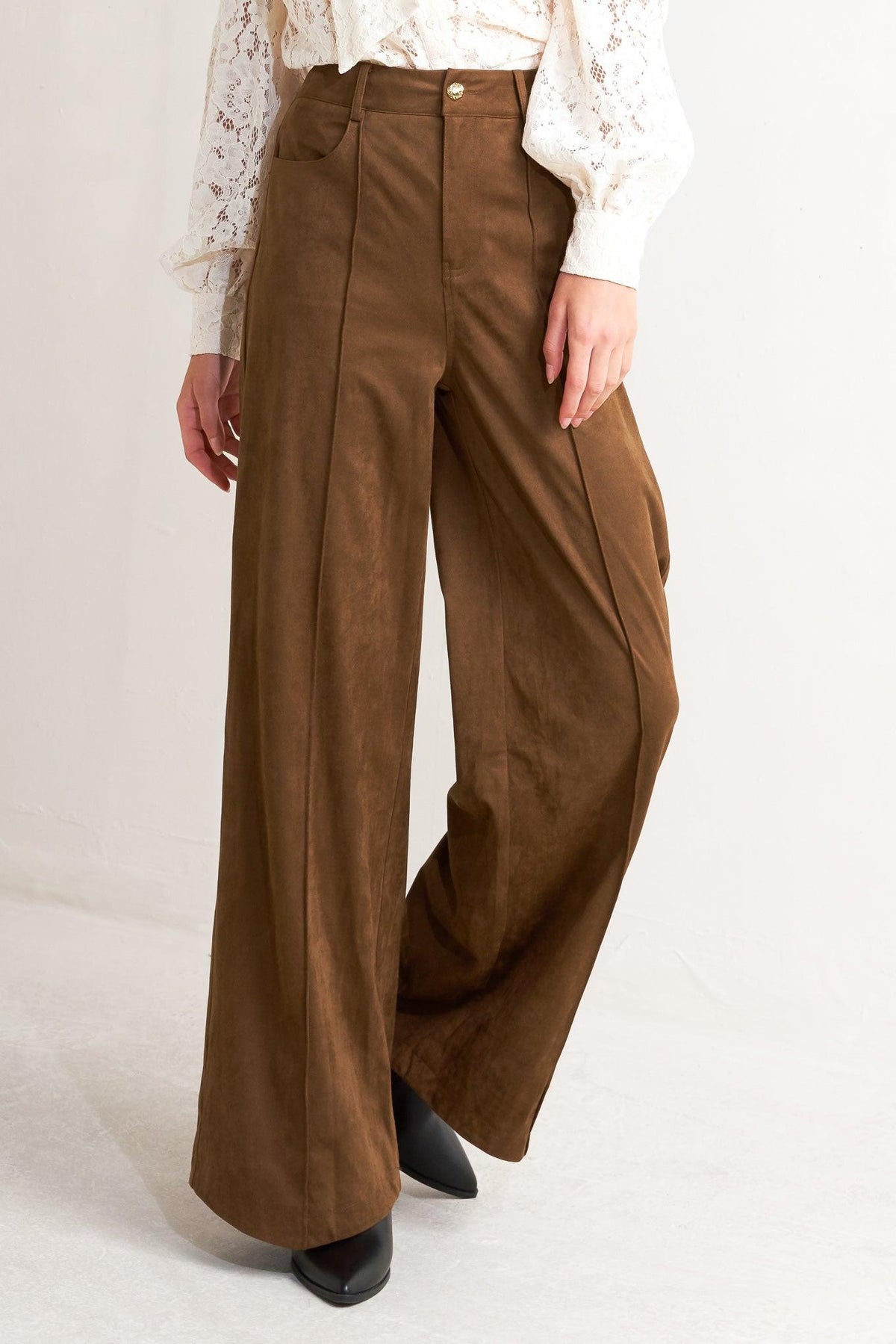 MIDNIGHT MESA STYLE FAUX SUEDE PANTS - Prim Clothing Company