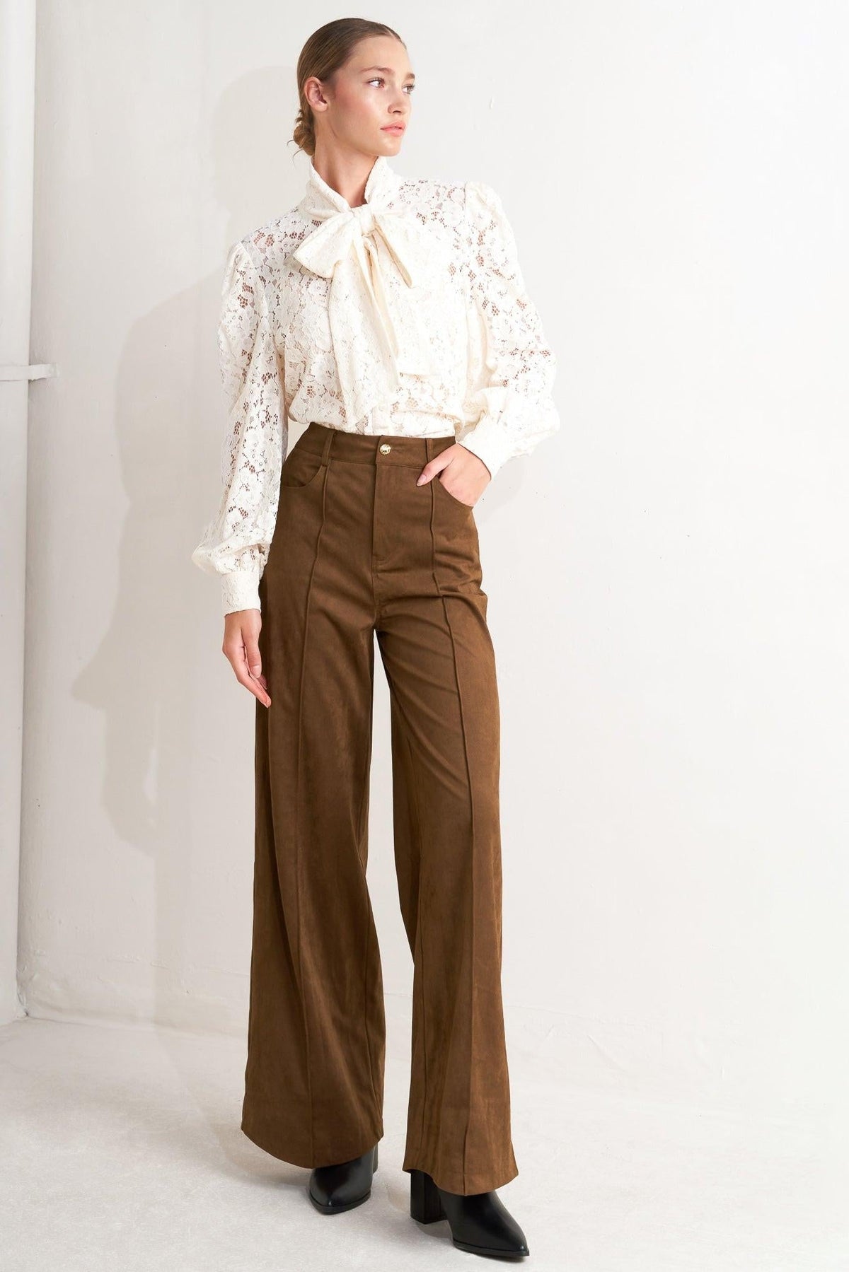 MIDNIGHT MESA STYLE FAUX SUEDE PANTS - Prim Clothing Company