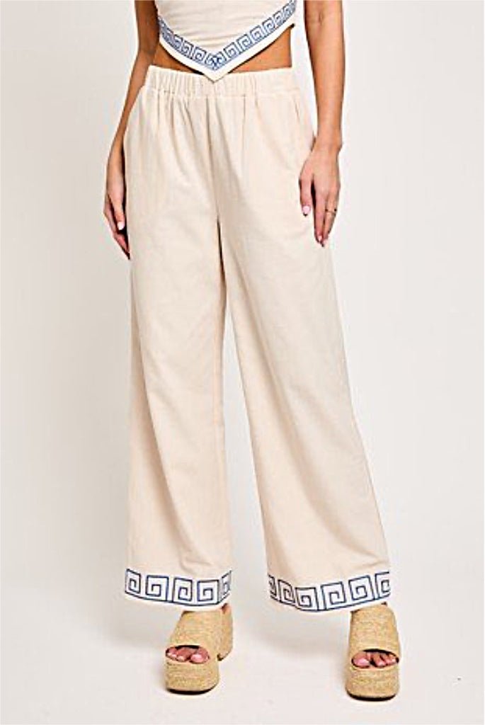 Ocean Waves Linen Pants - Prim Clothing Company