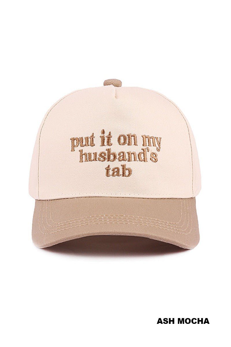 Put It On My Husband's Tab Two Tone Baseball Cap - Prim Clothing Company