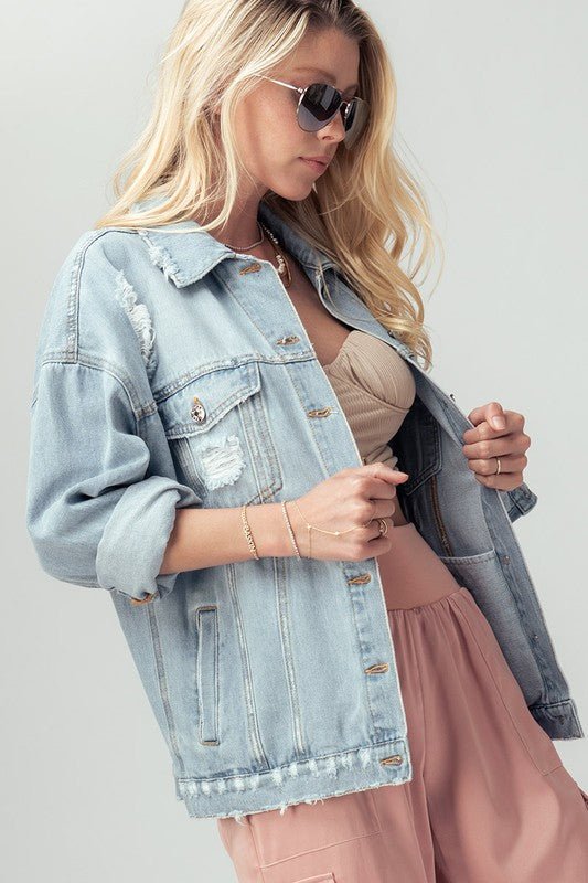 Retro Light Denim Jacket - Prim Clothing Company