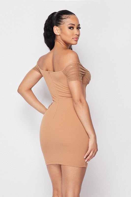 Sandy Nights Off the Shoulder Bustier Dress - Prim Clothing Company