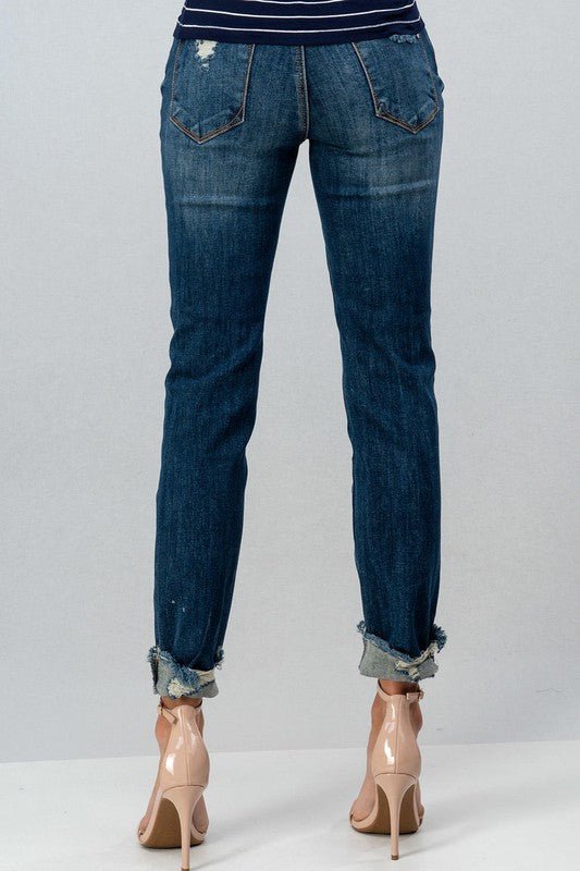 Stacy Distressed Mid - Rise Jean - Prim Clothing Company