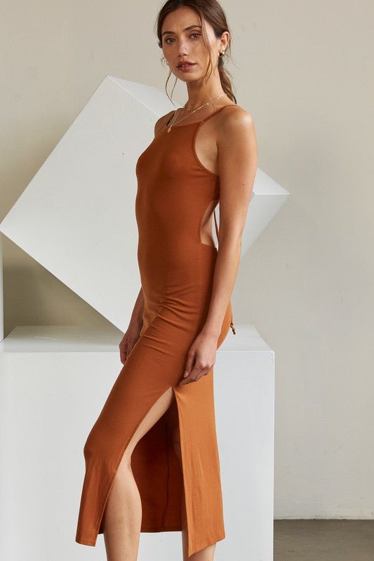 Stassi Backless Knit Midi Dress - Prim Clothing Company