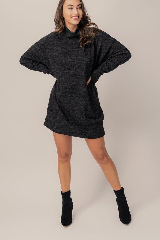 Tilly Mock Neck Sweater Dress - Prim Clothing Company