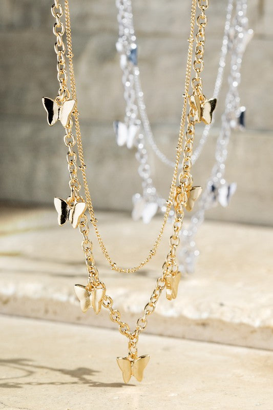 Butterfly Double Layered Necklace