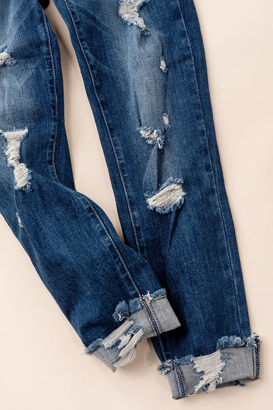 Stacy Distressed Mid-Rise Jean